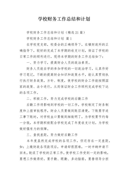 学校财务工作总结和计划.docx