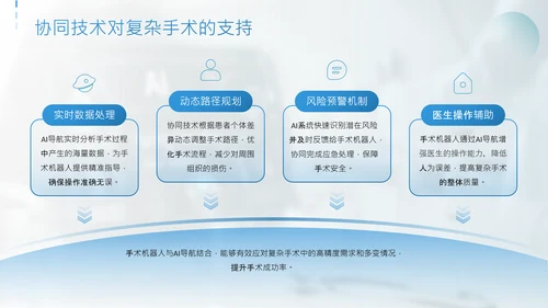 蓝色简约风手术机器人与AI导航精准外科新时代PPT