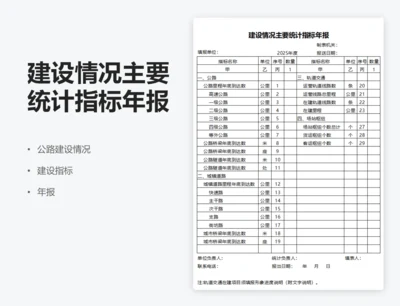 建设情况主要统计指标年报