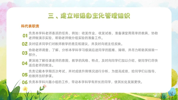 小清新水彩风自主管理，追求卓越班级自主教育管理教师培训ppt