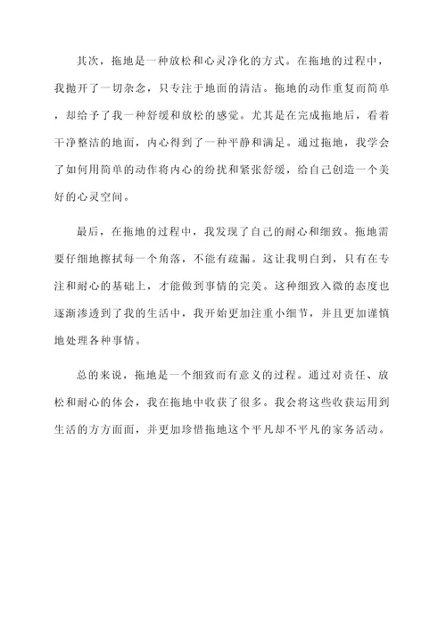 拖地收获感想