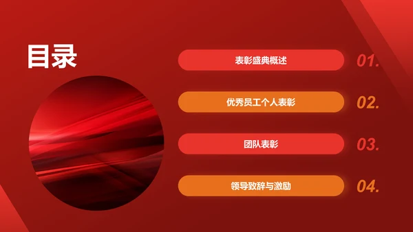 红色喜庆风企业表彰PPT模板