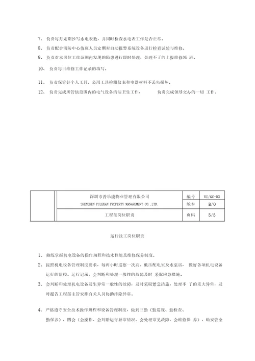 某物业公司工程部作业指导书