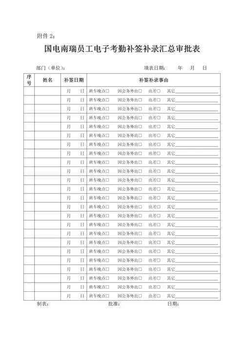 国电南瑞科技股份有限公司电子化考勤管理办法(试行).docx
