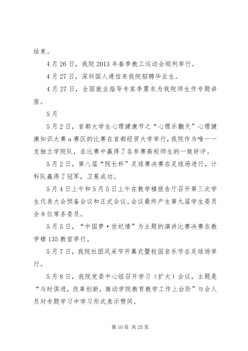 北京邮电大学世纪学院大事记.docx