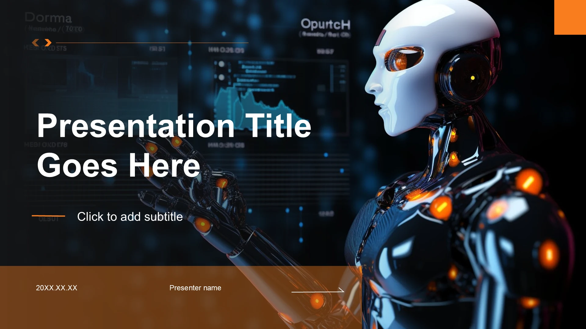 橙色科技风IT互联行业人工智能研究报告PPT主题