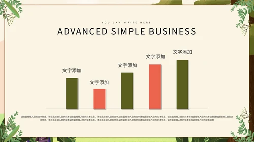 绿色卡通深林教学PPT模板