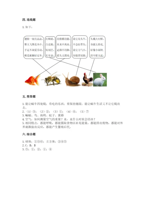 教科版一年级下册科学期末测试卷及答案（最新）.docx