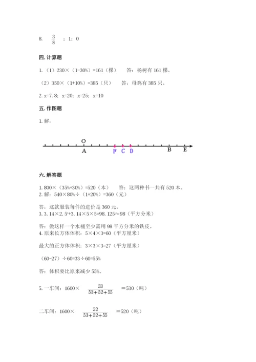 秭归县六年级下册数学期末测试卷审定版.docx