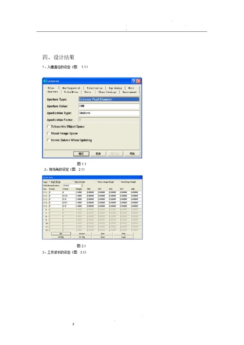 ZEMAX光学设计报告