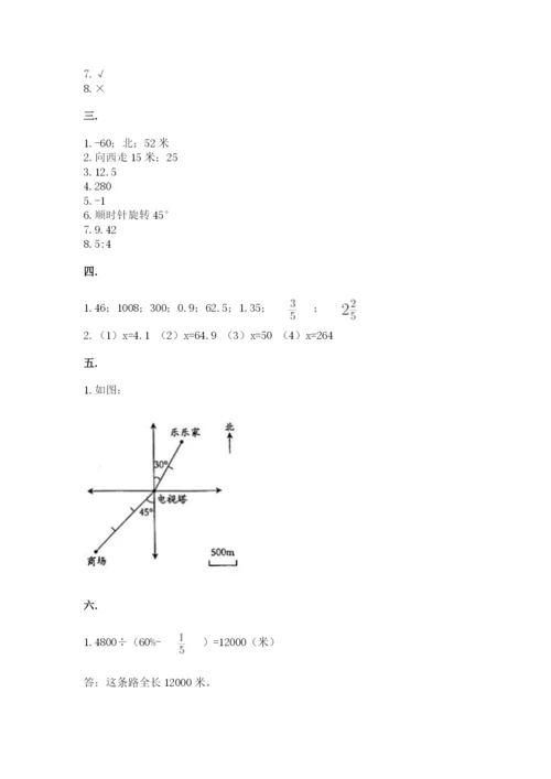 苏教版六年级数学小升初试卷附参考答案（轻巧夺冠）.docx