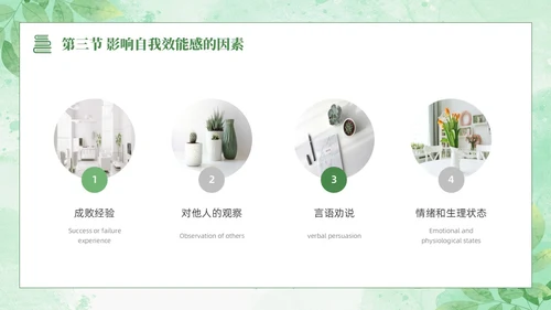 绿色水彩清新花卉教育心理学PPT模板