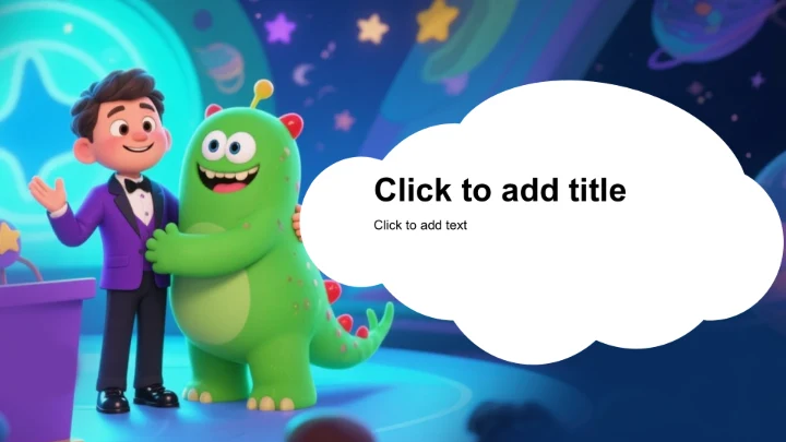 绿色卡通动漫创意风PPT主题