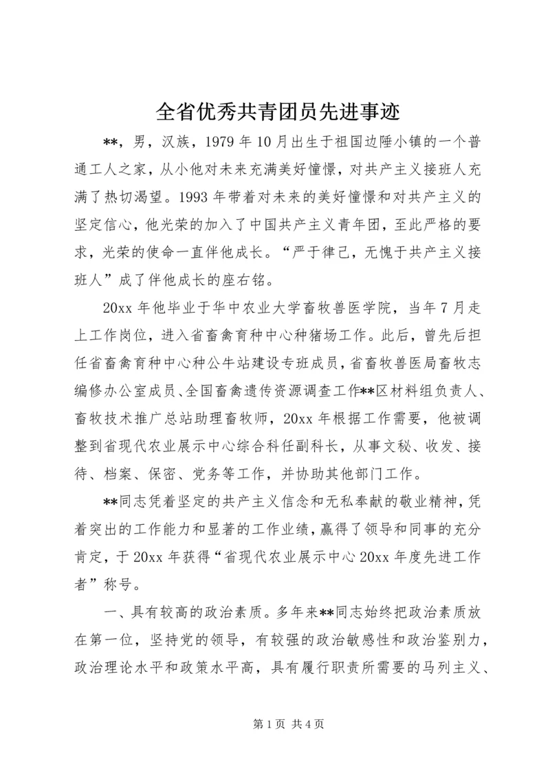 全省优秀共青团员先进事迹 (2).docx