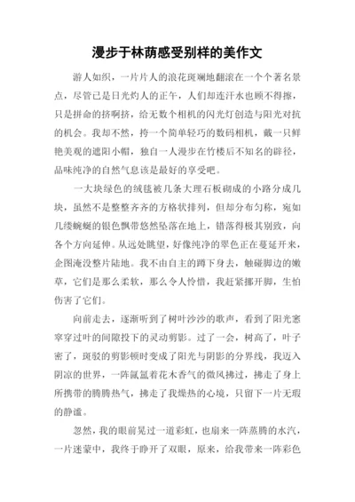 漫步于林荫感受别样的美作文.docx