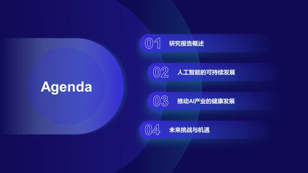 蓝色科技风人工智能与可持续发展目标PPT模板