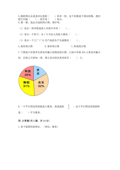 人教版六年级上册数学期末测试卷带答案（a卷）.docx