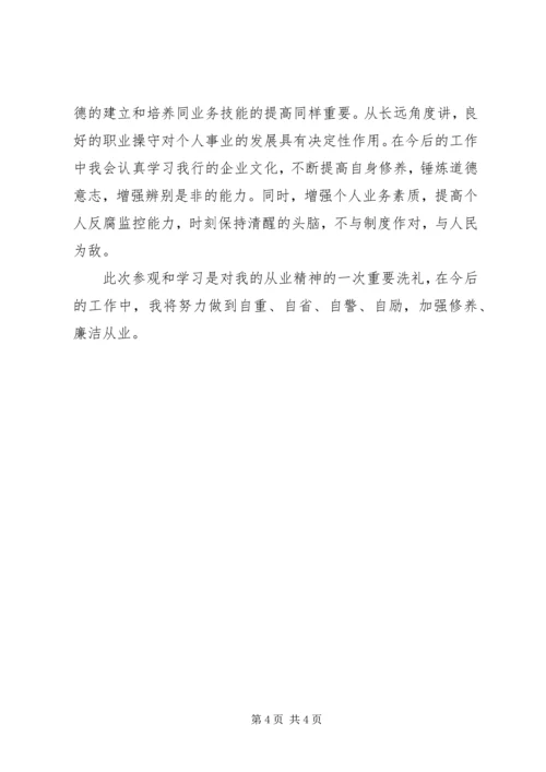 思想汇报：参观金融系统反腐倡廉建设展有感 (4).docx