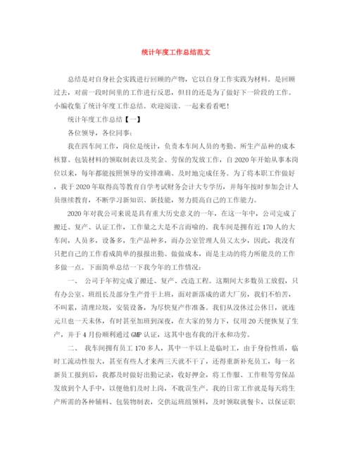 精编之统计年度工作总结范文.docx