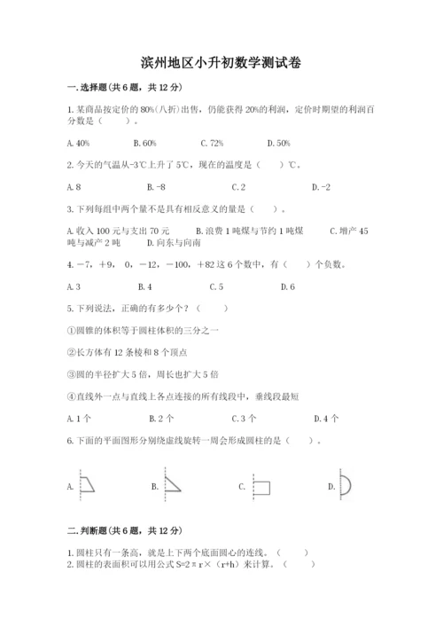 滨州地区小升初数学测试卷新版.docx