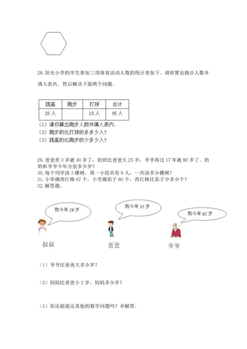 二年级上册数学应用题100道含答案（实用）.docx