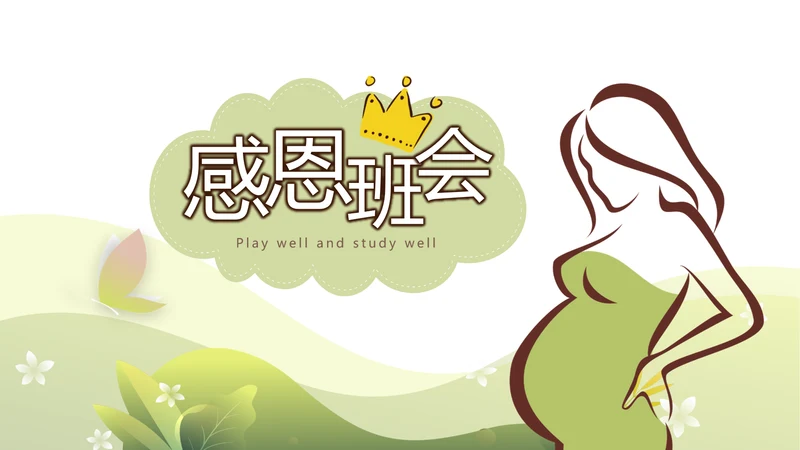 感恩主题班会孕妇工作总结动态PPT