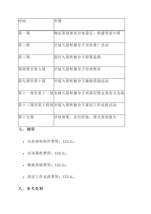 入团积极分子策划案