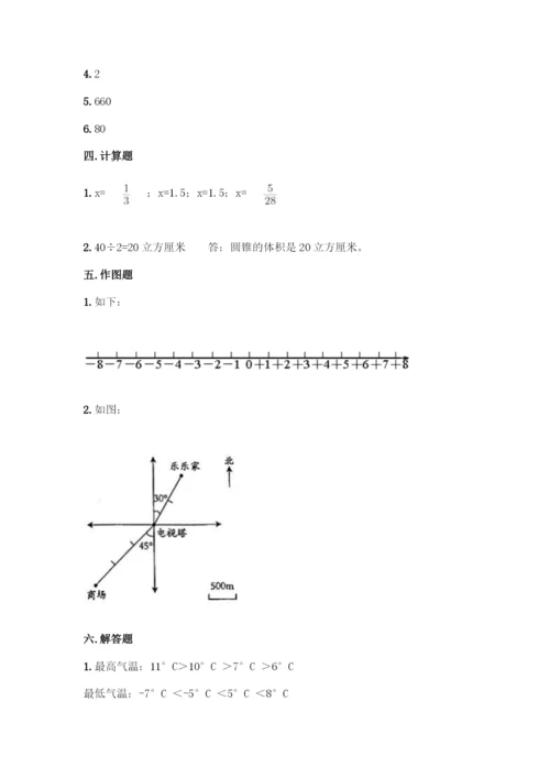 人教版六年级下册数学期末测试卷-精品(各地真题).docx