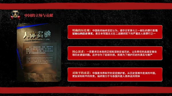 黑红色复古风731部队介绍PPT模板