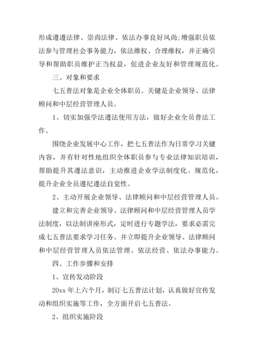 机关单位七五普法实施专项方案.docx