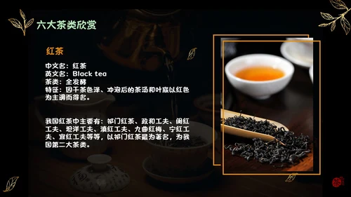 黑色实拍风简约商务风少儿茶艺培训课件PPT模板员工培训