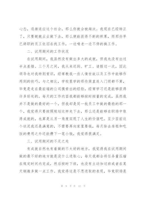 转正个人工作总结1000字范文5篇.docx