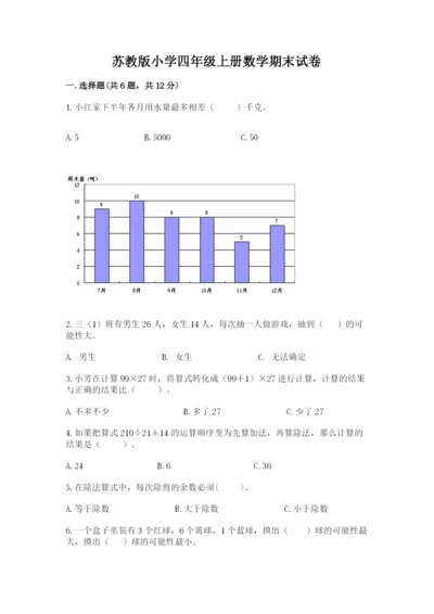 苏教版小学四年级上册数学期末试卷及答案【精选题】.docx