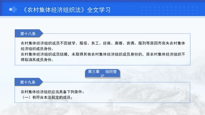 新修订中华人民共和国农村集体经济组织法解读学习PPT