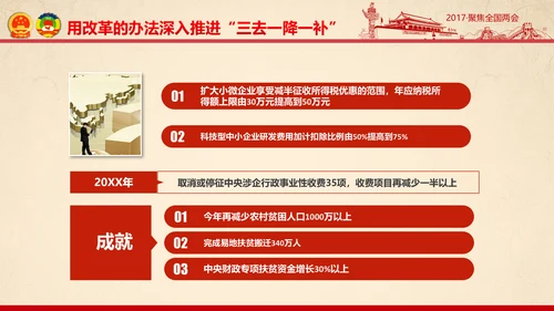 彩墨党政大气聚焦两会精神学习教育PPT