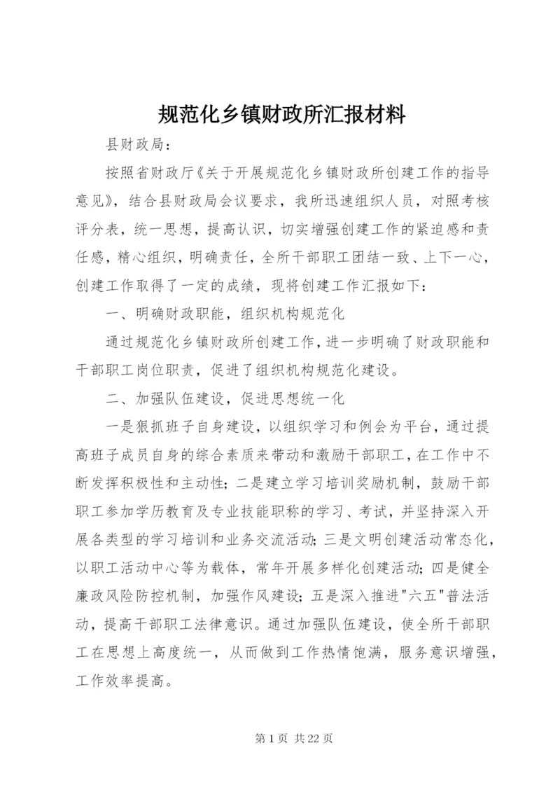 规范化乡镇财政所汇报材料.docx