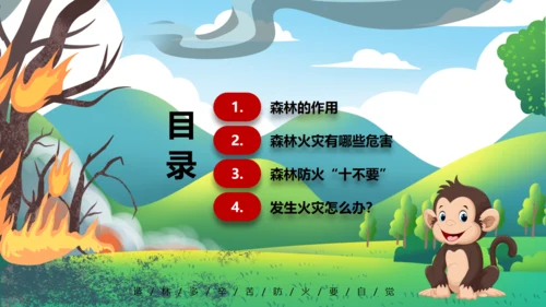 森林防火保护森林，家校安全通用PPT模板