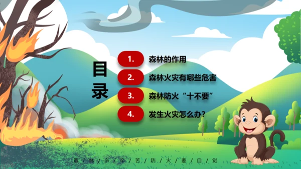 森林防火保护森林，家校安全通用PPT模板