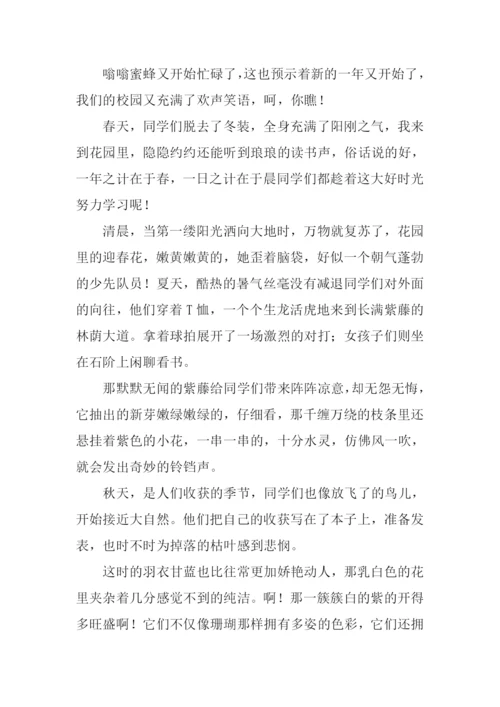 四季的校园作文600字.docx