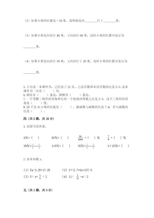 河南省平顶山市六年级下册数学期末考试试卷附答案（达标题）.docx