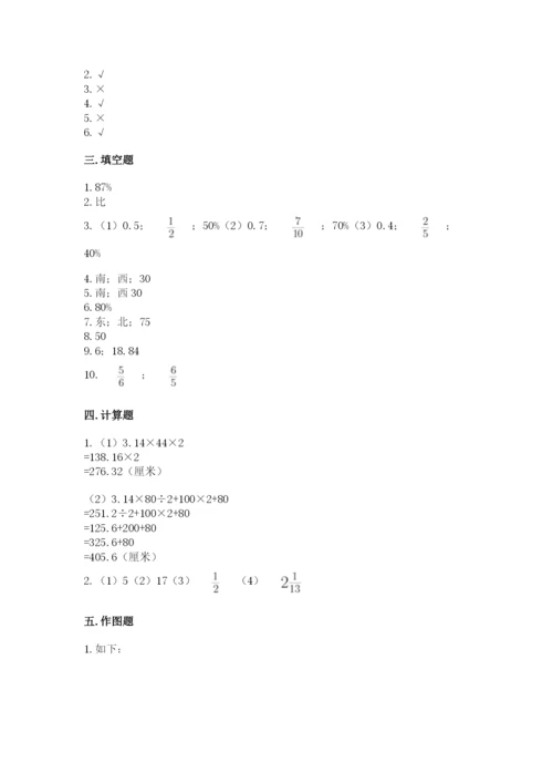 人教版六年级上册数学期末测试卷及参考答案（培优b卷）.docx