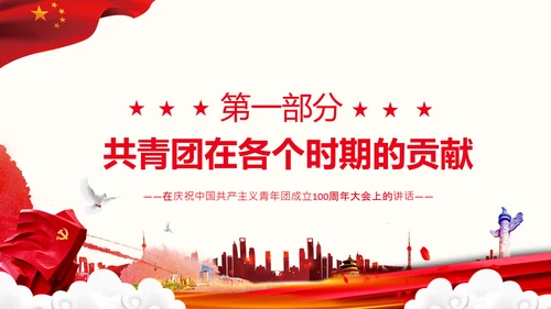 在庆祝共青团成立100周年大会上的讲话PPT