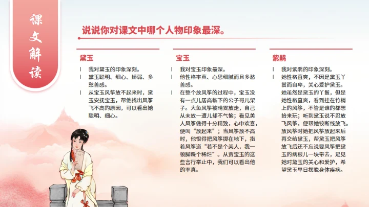 红楼春趣《红楼梦》通用PPT模板