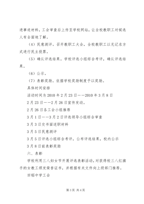 学校级三八红旗手评选方案.docx