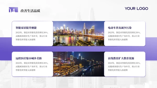 浅紫色科技创新商务风年终总结PPT