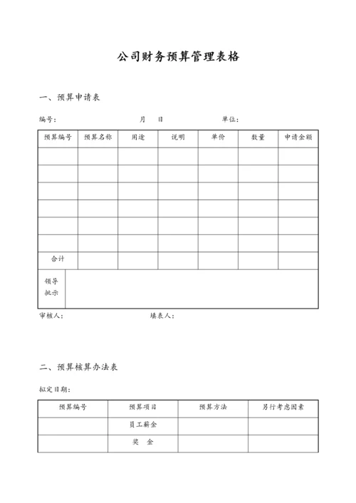 10-公司财务预算管理表格.docx