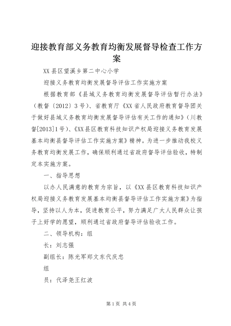 迎接教育部义务教育均衡发展督导检查工作方案 (2).docx