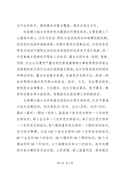 深入统筹城乡党建科学发展心得.docx