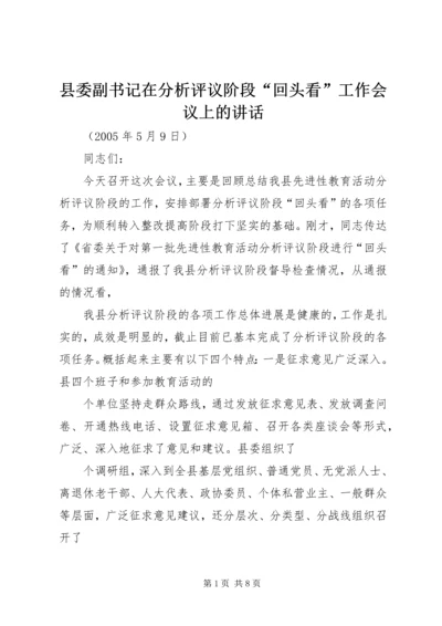 县委副书记在分析评议阶段“回头看”工作会议上的讲话 (4).docx
