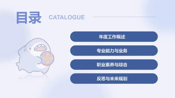 呆呆鲨蓝色简约风医疗年终报告